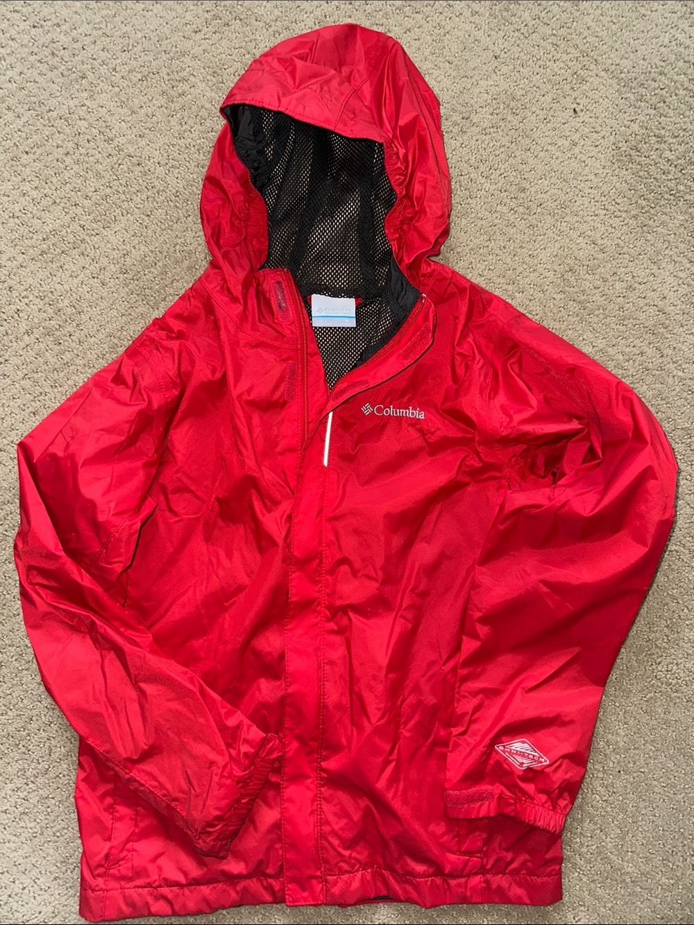 Columbia Kids Bright Red Hooded Rain Jacket
